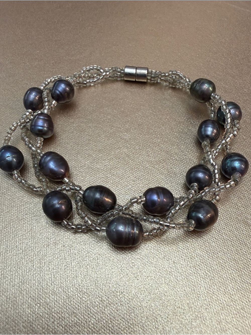 Peacock Cultured Pearl Bracelet with magnetic clasp